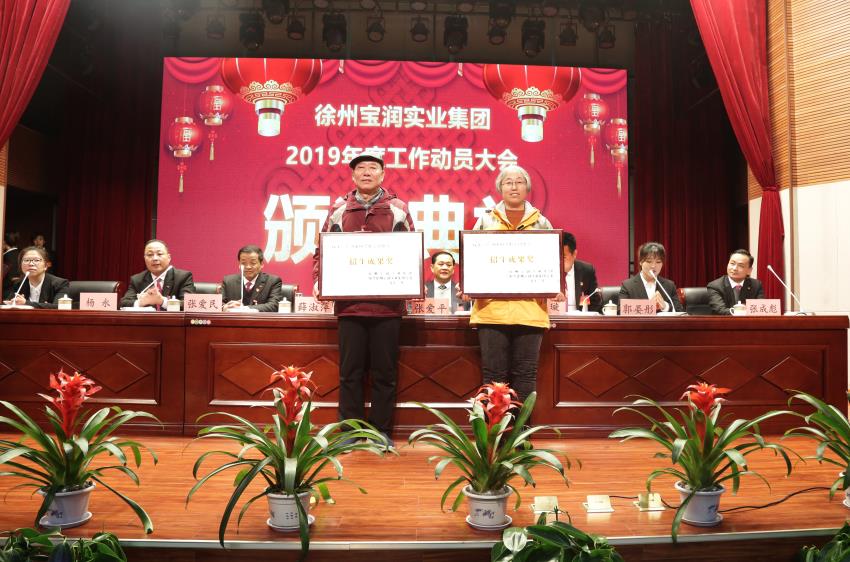 万象城在线2019年度工作动员大会---集团公司领导为先进单位和先进个人代表颁奖